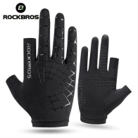 Велоперчатки ROCKBROS Ice Silk черные, 2 коротких и 3 длинных пальца