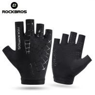 Велоперчатки ROCKBROS Ice Silk черные. Короткие пальцы