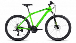 Велосипед FORWARD KATANA 27,5 D (27,5" 24 ск. рост. 18") 2023, ярко-зеленый/серый
