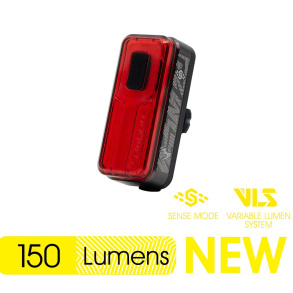 Фонарь велосипедный задний Moon HELIX SENSE 150, 1 диод, 6 режимов, Li-Po 500 mAh, USB-С