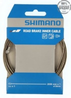 Трос тормоза Shimano, нерж. шоссе, 1.6x2050мм, с концевиком троса