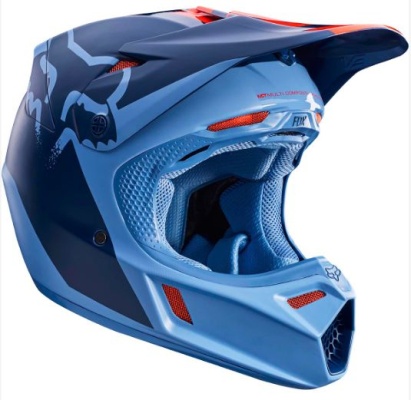 Мотошлем Fox V3 Libra Helmet Orange/Blue XL - фото 4
