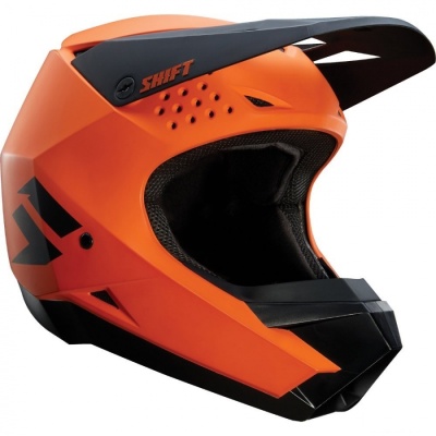 Мотошлем Shift White Helmet Orange - фото 1