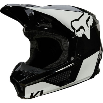 Мотошлем Fox V1 Revn Helmet Black/White 2021