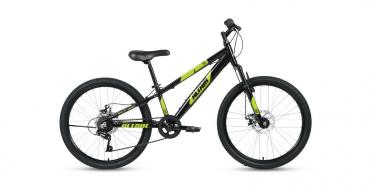 Велосипед ALTAIR AL 24 D (24" 7 ск. рост 12") 2021, черный/зеленый