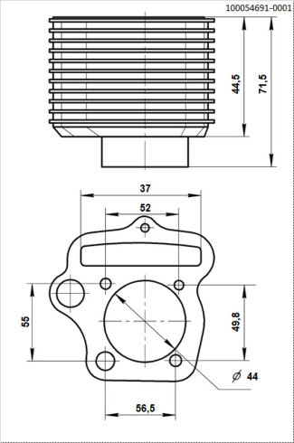 Цилиндр в сборе BSE ZS1P44FMC