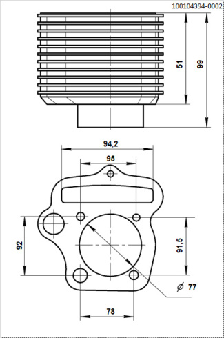 Цилиндр в сборе [100104394-0002] BSE ZS177MM