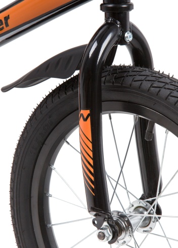Велосипед NOVATRACK 16" JUSTER чёрный, тормоз нож, пласт крылья, полная защ. цепи