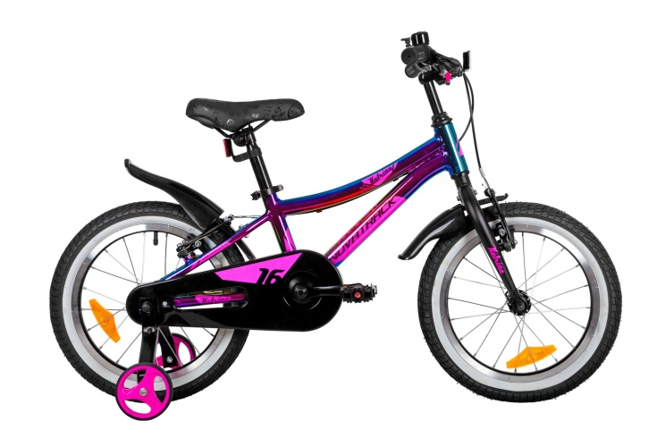 Велосипед NOVATRACK 16" KATRINA алюм., фиолет.металлик, полная защ.цепи, V-brake, короткие крылья
