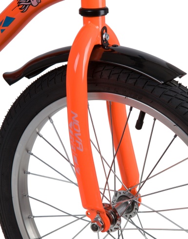 Велосипед NOVATRACK 18" NEPTUNE оранж., тормоз нож, крылья корот, защита А-тип
