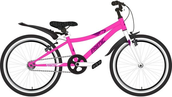 Велосипед NOVATRACK 18" PRIME алюм., розовый, тормоза V-brake, короткие крылья 140659