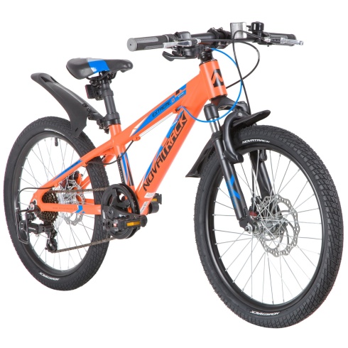 Велосипед NOVATRACK 20" EXTREME, оранжевый, алюм., 7 скор., Shimano/MICROSHIT DISC