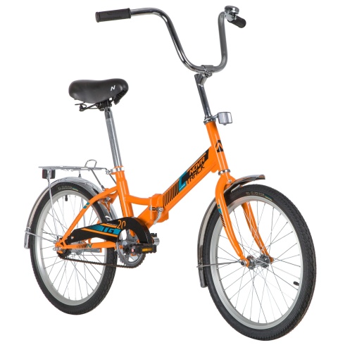 Велосипед NOVATRACK 20" складной, TG20, оранжевый, тормоз нож, двойной обод, багажник#140923