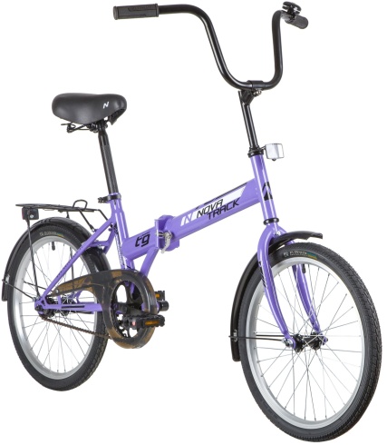 Велосипед NOVATRACK 20" складной, TG30, фиолетовый, тормоз нож,двойной обод,сид.и руль комфор