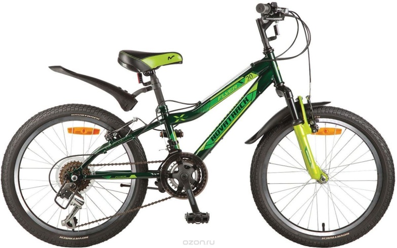 Велосипед NOVATRACK 20" FLYER, зелёный, сталь, 12-скор, Microshift/Shimano #117085
