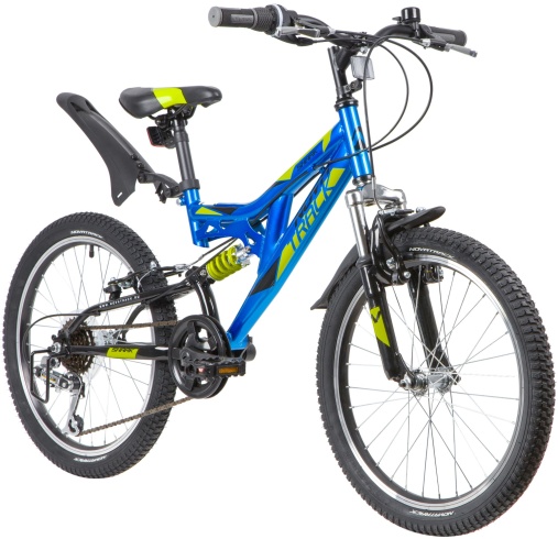 Велосипед NOVATRACK 20" SHARK, синий, сталь, 6 скор., Microshift, Power, V-brake#139750