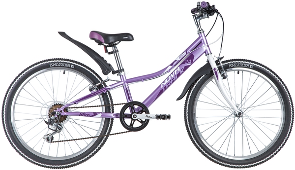 Велосипед NOVATRACK 24" ALICE пурпурны, сталь, 10", Shimano TY21/Microshift TS38, V- brake