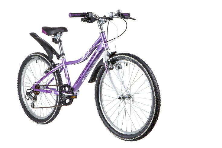 Велосипед NOVATRACK 24" ALICE сталь.рама 12" лиловый, 6-скор, TY21/TS38/SG-6SI, V-brake