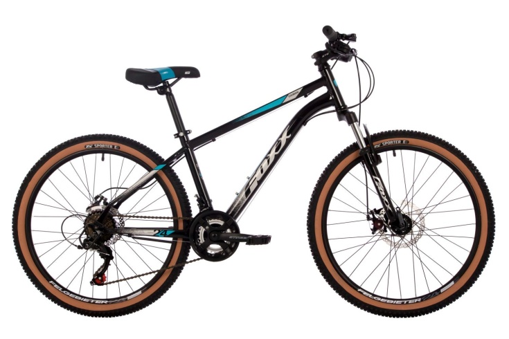 Велосипед FOXX 24" CAIMAN черный,сталь, размер 14"