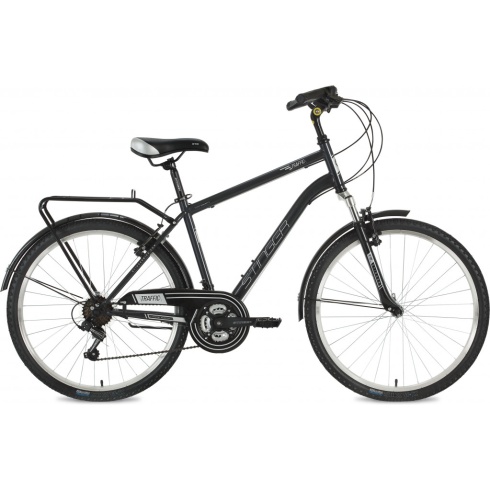 Велосипед STINGER 26" TRAFFIC серый, сталь, размер 20", MICROSHIFT