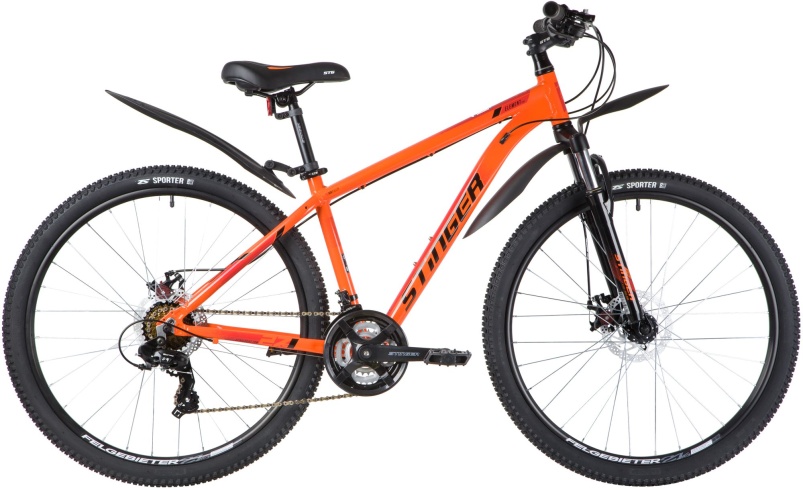 Велосипед Stinger 27.5" ELEMENT EVO 16", оранжевый, TZ500/TY300/TS-38-7 140011