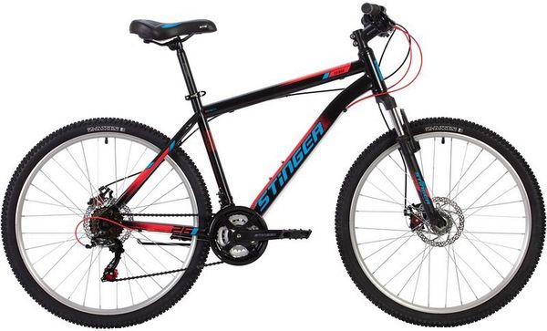 Велосипед STINGER 27.5" CAIMAN D черный, сталь, размер 16"#146795
