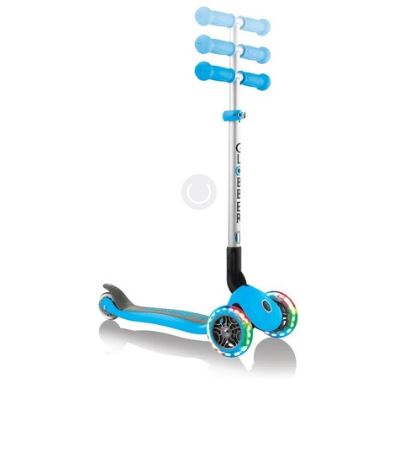 Трехколесный самокат Globber PRIMO FOLDABLE LIGHTS голубой