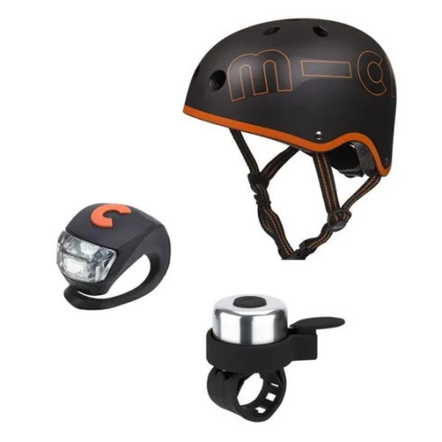 Защитный набор Micro - шлем черно-оранжевый (S)