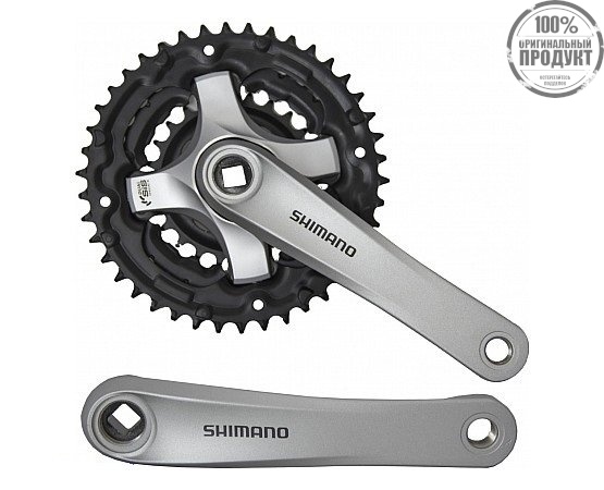 Система Shimano TY501, 175мм, Кв, 42/34/24, без защ, с болтами, серебр., б/уп