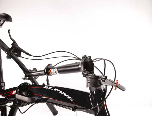 Велосипед Alpinebike F1HD, One size, 20", складной, 7 скоростей, черно-красный