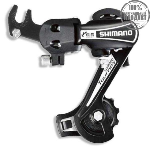 Переключатель задний Shimano Tourney, TY21-B, GS, 6ск., крепление на ось, черный, б/уп.