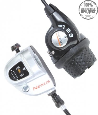 Шифтер Shimano Nexus, 3S35E, 3ск, с bell crank 3, оплетк, 1600мм черный