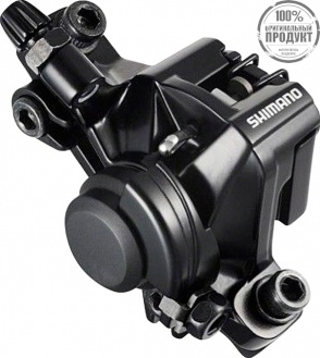 Калипер механический Shimano, BR-M375, черн, передний или задний, пластиковые колодки post mount