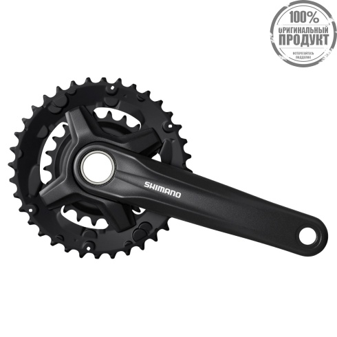 Система Shimano MT210, 170мм, для 2x9ск, интегрированный вал, 46/30, без защиты, черный
