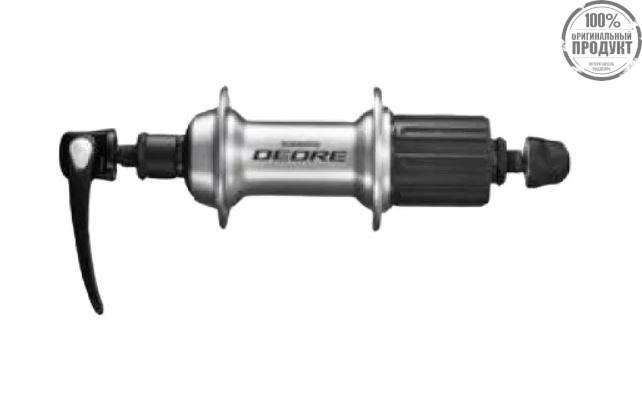 Втулка задняя Shimano Deore, T610, 36 отв, 8/9/10ск, QR, сереброо