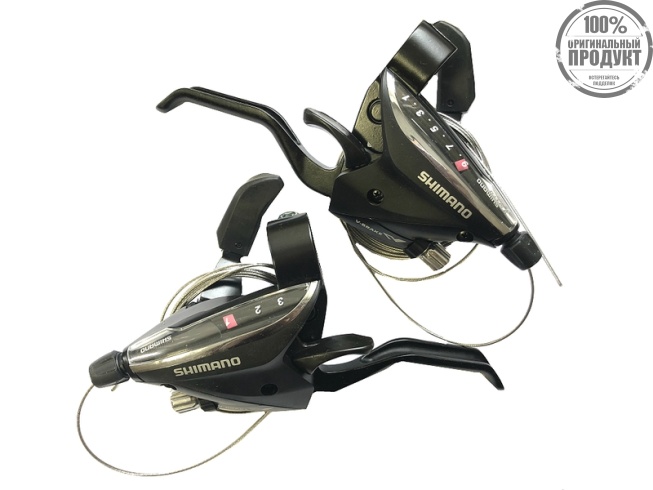 Шифтер/тормозная ручка Shimano Acera, EF65, лев/пр, 3x9ск, тр.+оплетк, черный