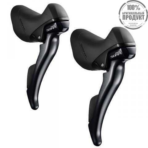 Шифтер/тормозная ручка Shimano Sora, R3000, лев/пр, 3x9ск, тр.+оплетк