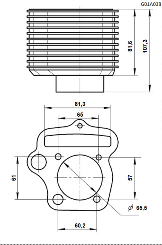 Цилиндр в сборе BSE YX250