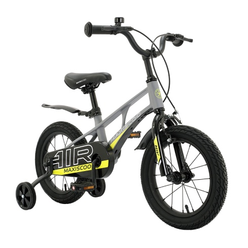 Детский Велосипед MAXISCOO  "Air" Standard Plus 14", Серый Матовый, С Ручными Тормозами (2023)