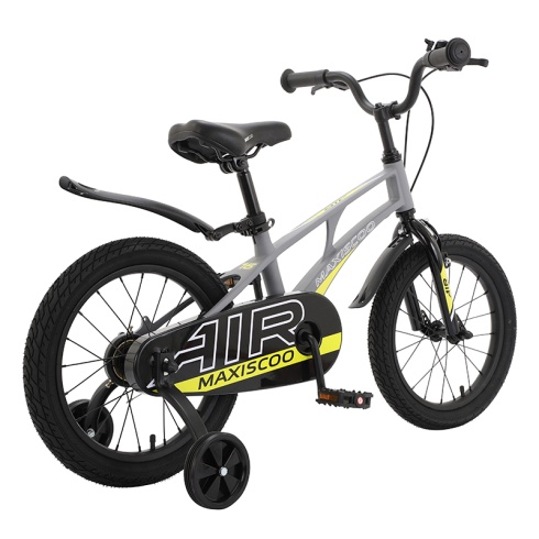 Детский Велосипед MAXISCOO  "Air" Standard Plus 16", Серый Матовый, С Ручными Тормозами (2023)