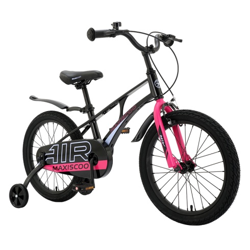 Детский Велосипед MAXISCOO  "Air" Standard 18", Обсидиан, С Ручными Тормозами (2023)