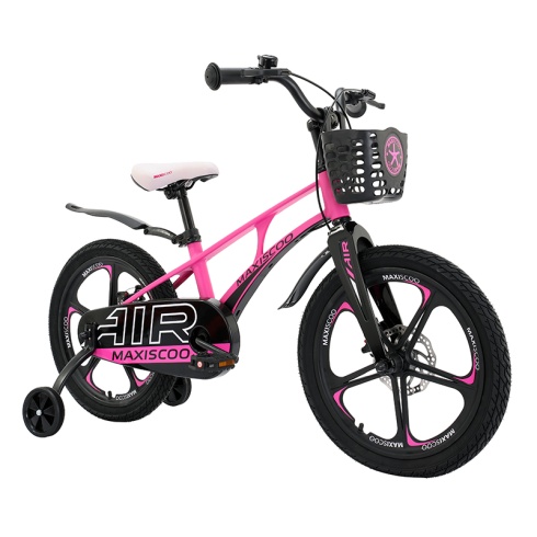 Детский Велосипед MAXISCOO  "Air" Deluxe 18", Розовый Матовый, С Дисковыми Тормозами (2023)