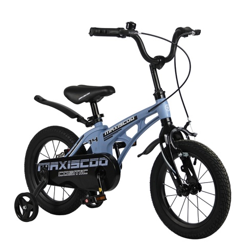 Детский Велосипед MAXISCOO  "Cosmic" Standard Plus 14", Голубой Матовый, С Ручными Тормозами (2023)
