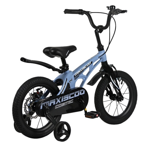 Детский Велосипед MAXISCOO  "Cosmic" Standard Plus 14", Голубой Матовый, С Ручными Тормозами (2023)