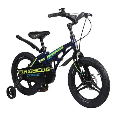 Детский Велосипед MAXISCOO  "Cosmic" Deluxe 16", Синий Перламутр, С Дисковыми Тормозами (2023)