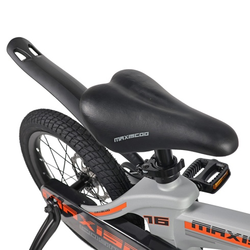 Детский Велосипед MAXISCOO  "Cosmic" Standard 16", Серый Матовый, С Ручными Тормозами (2023)