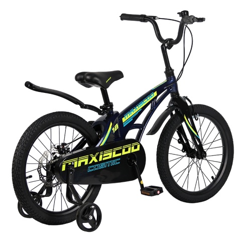 Детский Велосипед MAXISCOO  "Cosmic" Standard 18", Синий Перламутр, С Ручными Тормозами (2023)