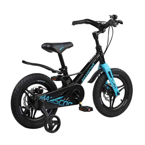 Детский Велосипед MAXISCOO  "Space", Deluxe Plus 14", Черный Аметист, С Дисковыми Тормозами (2023)