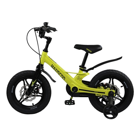 Детский Велосипед MAXISCOO  "Space", Deluxe Plus 14", Желтый, С Дисковыми Тормозами (2023)