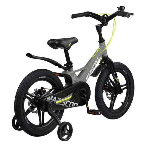 Детский Велосипед MAXISCOO  "Space" Deluxe 16", Серый Матовый, С Дисковыми Тормозами (2023)
